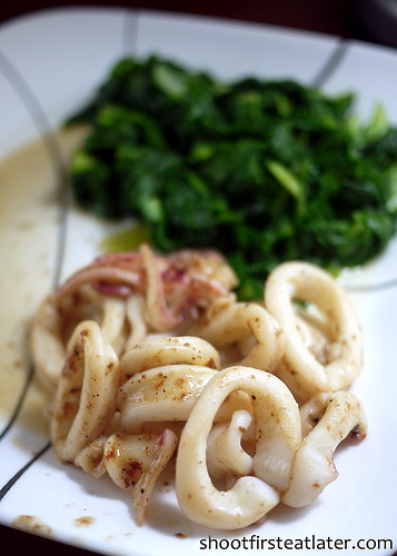 Cohen Lifestyle Seafood Meals- garlic squid & bok choy